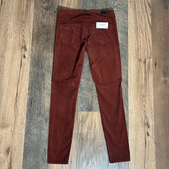 AG Adriano Goldschmied Red Brown Corduroy The Legging Super Skinny Ankle Size 27 - Picture 5 of 5